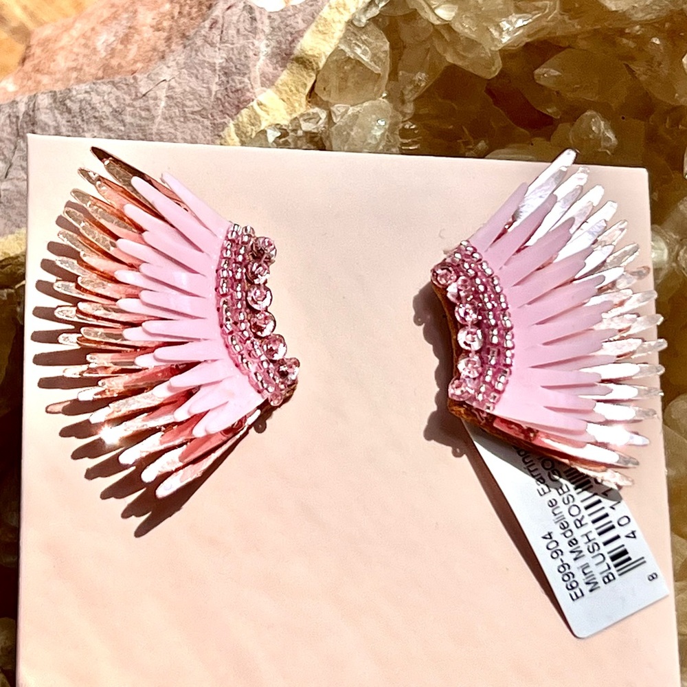 🌺🎉HP🎉🌺 NWT Mignonne Gavigan Mini Madeline Earrings Rose Gold Pink - Picture 6 of 16